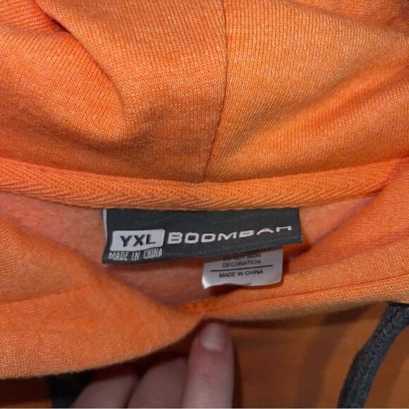Boombah Youth Logo Drawstring Kanga Pocket Pullover Hoodie Sweatshirt Orange XL - Picture 7 of 8